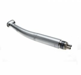 Turbina dentară din metal cu un design ergonomic și capăt rotativ pentru tratamente stomatologice.