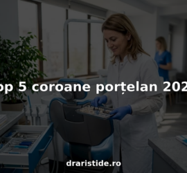 Medicul stomatolog oferă consult pentru coroane din porțelan în cadrul clinicii.
