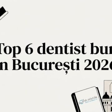 Imagine reprezentativă pentru blogul unui dentist, cu simboluri specifice stomatologiei