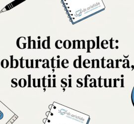 Cartonaș pentru titlu decorat cu ilustrații din domeniul stomatologiei